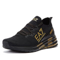 EA7 Crusher Distance Knit Mens Triple Black / Gold Trainers