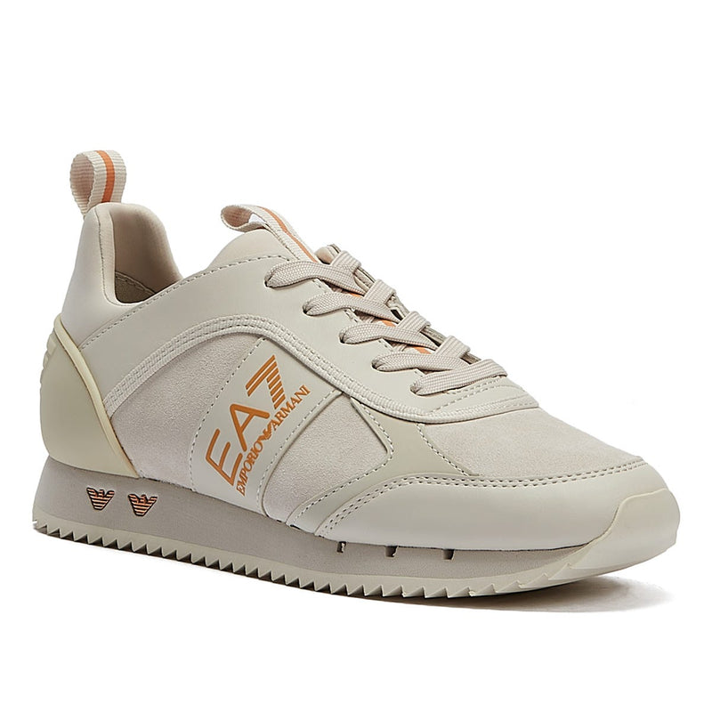 EA7 B&W Suede Womens Moonbeam / Rose Gold Trainers