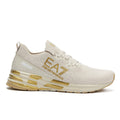 EA7 Crusher Distance Knit Womens Moonbeam / Light Gold Trainers
