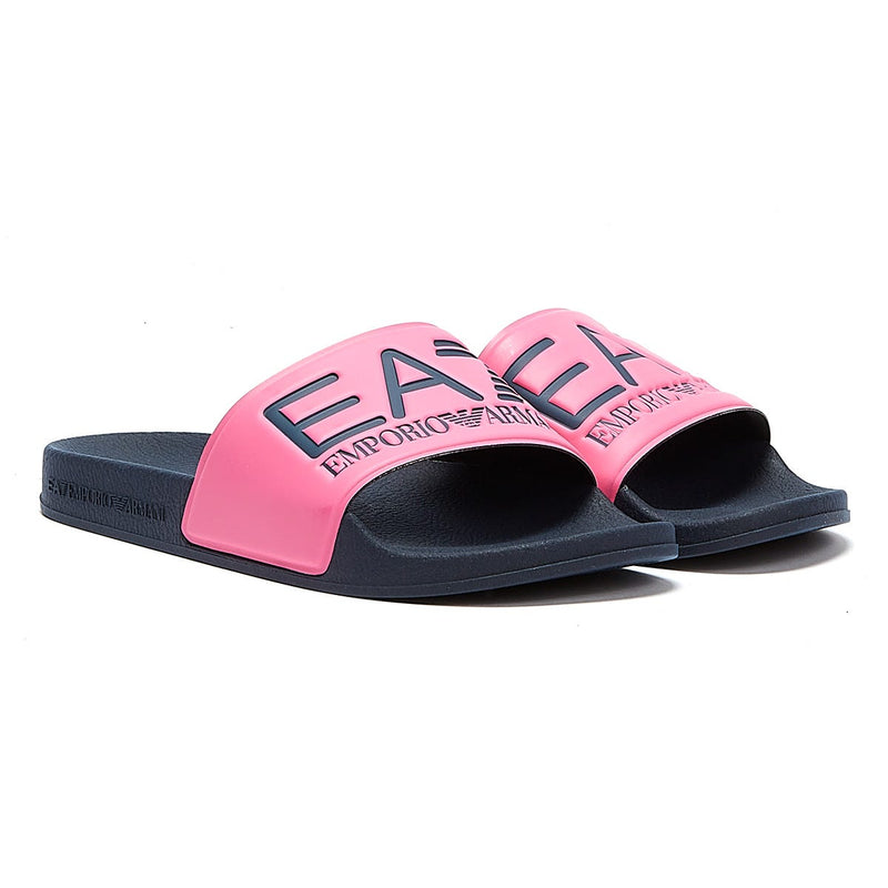 Emporio Armani EA7 Sea World Shiny Womens Rose fluo / Navy Slides