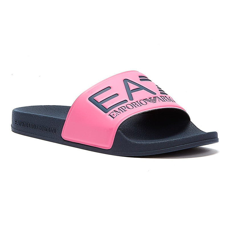 Emporio Armani EA7 Sea World Shiny Womens Rose fluo / Navy Slides