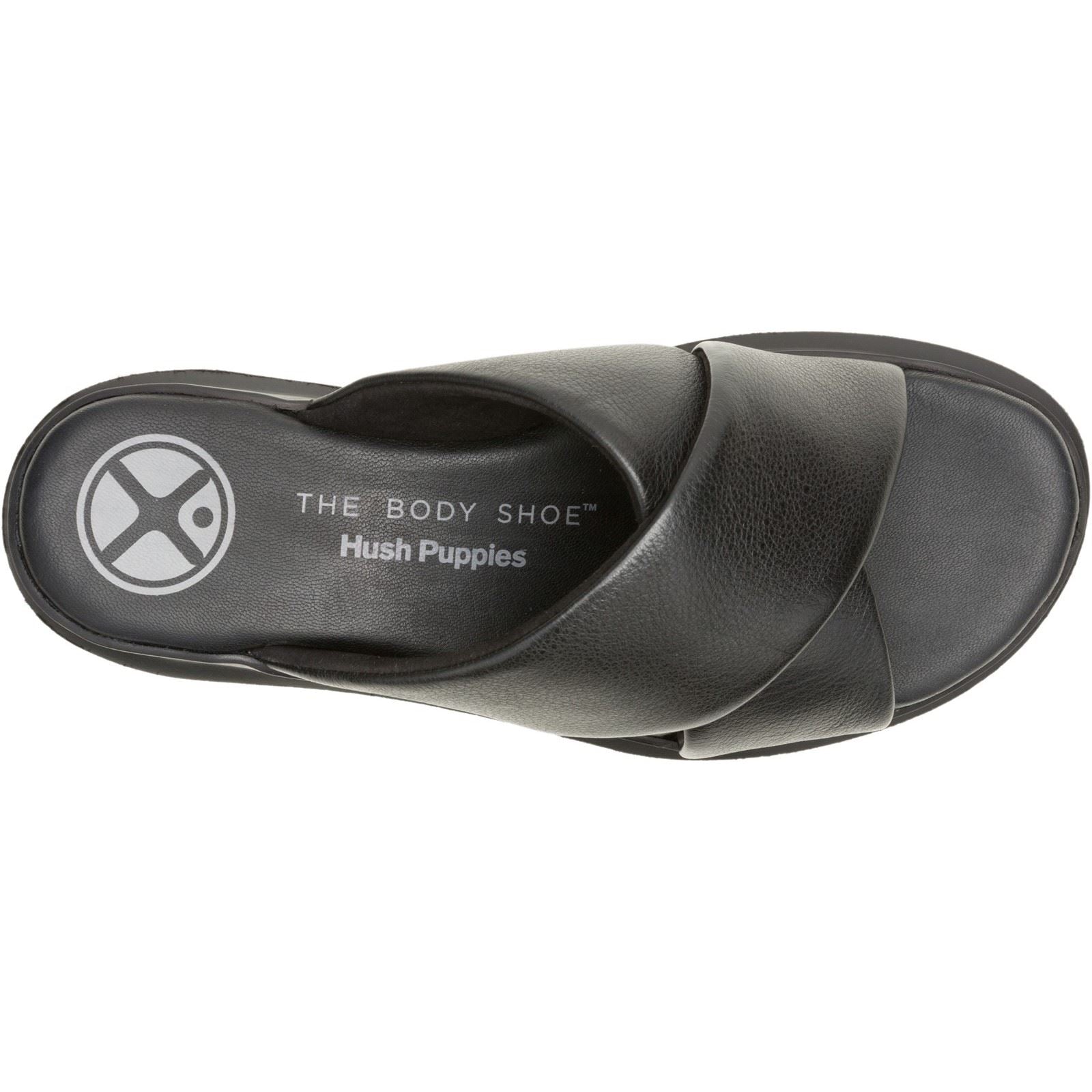 Hush Puppies Uplift Sandales Noires Pour Femmes En Cuir
