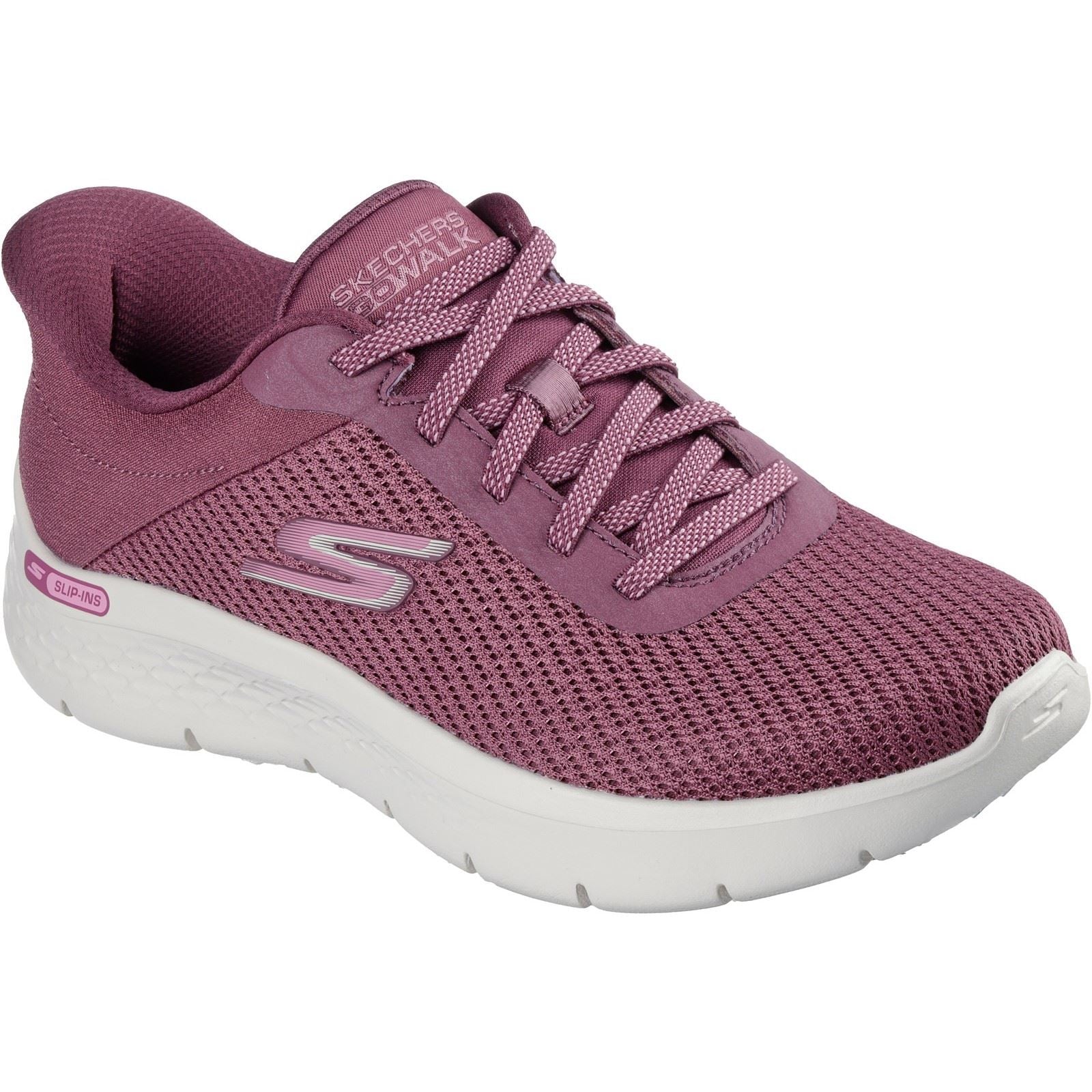 Skechers Go Walk Flex Baskets Pour Femmes En Textile Bordeaux