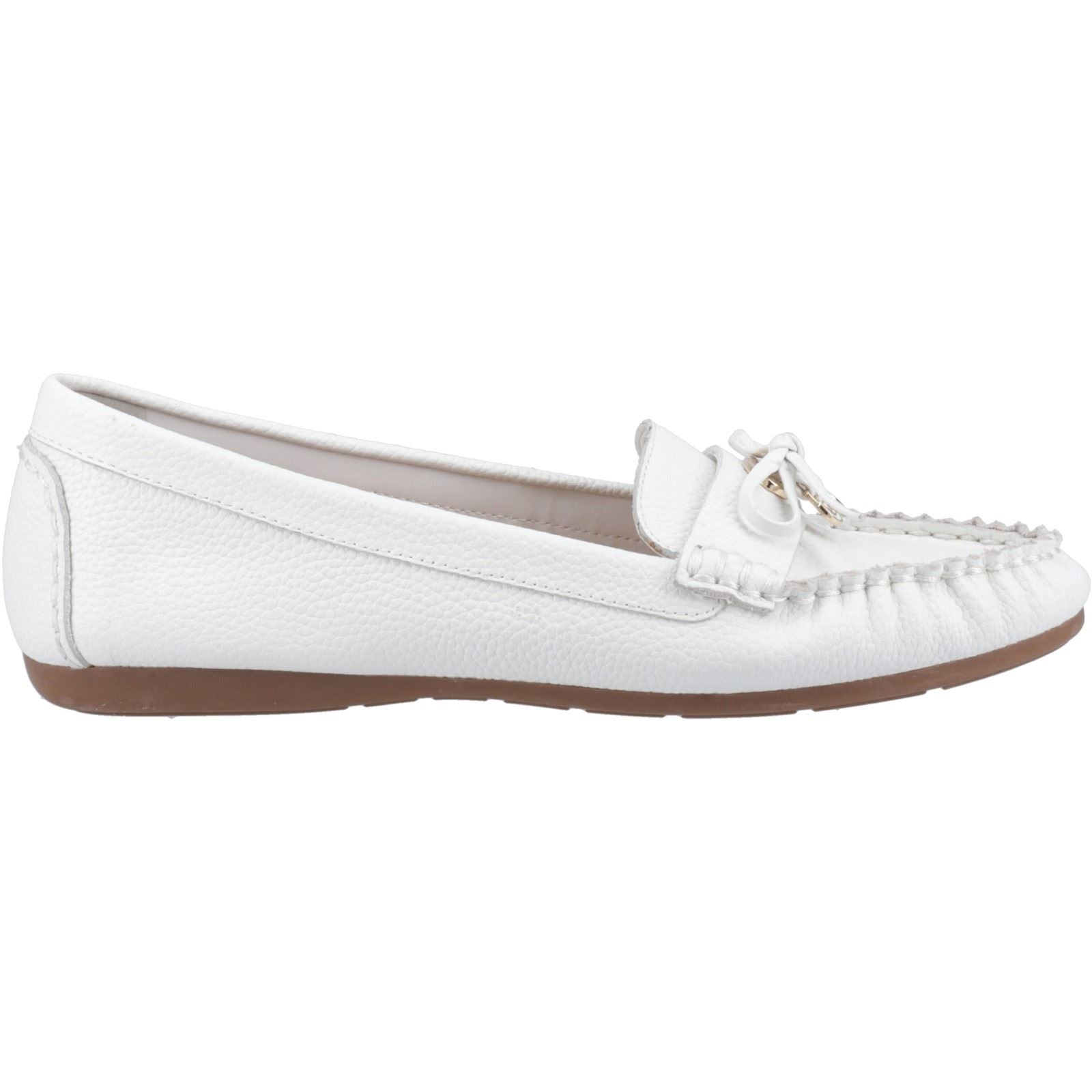 Dune Grovers Chaussures Mocassins Blanches Pour Femmes En Cuir