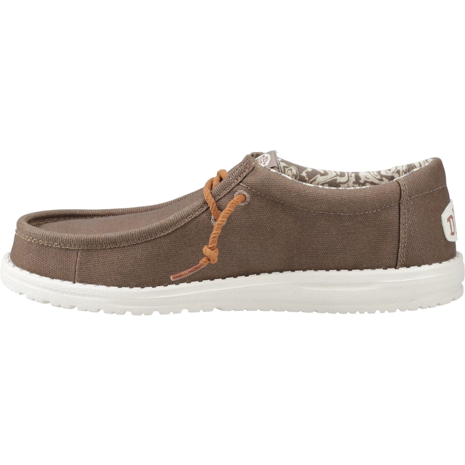 HEYDUDE Wally Waxed Chaussures Bateau En Noyer Pour Hommes En Tissu