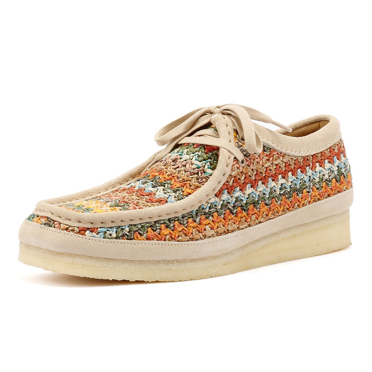 Clarks Originals Wallabee Raffia Chaussures À Lacets Multicolores Pour Homme