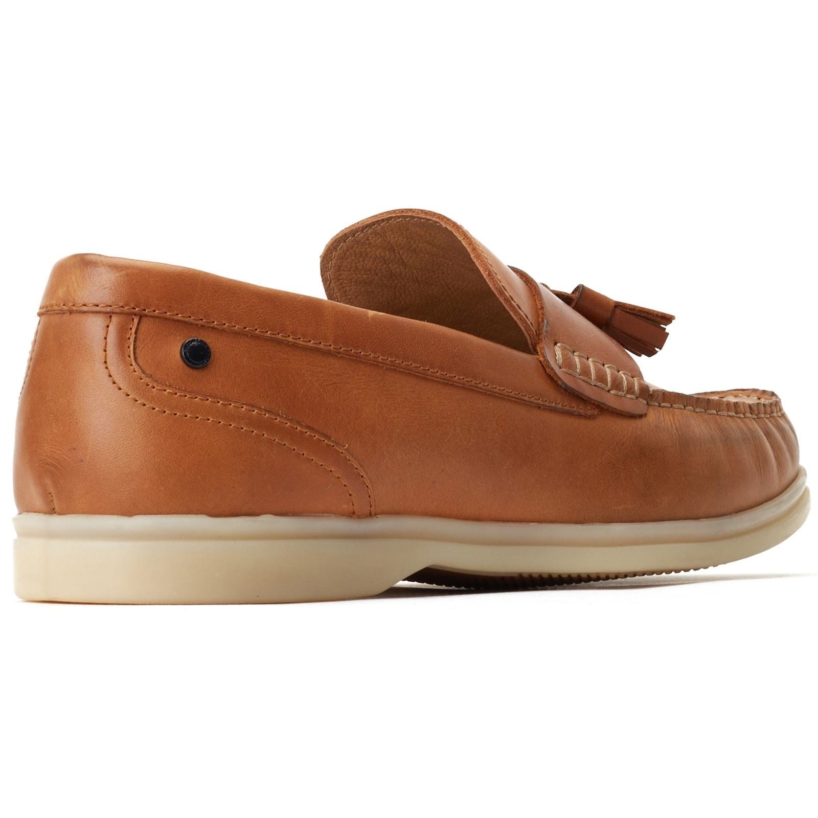 Base London Bonito Chaussures À Enfiler Pour Hommes En Cuir Brûlé