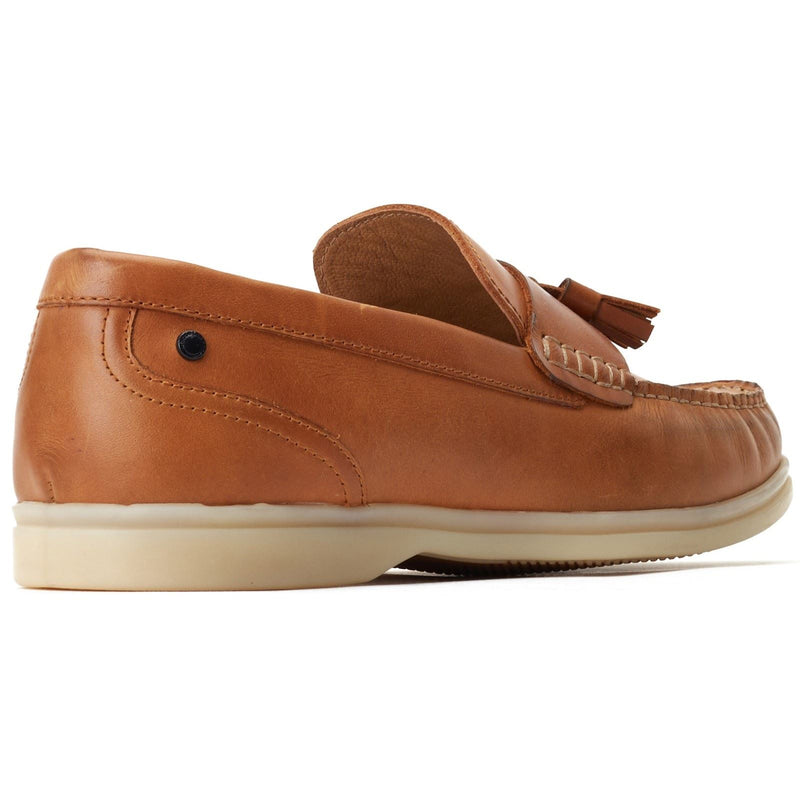 Base London Bonito Chaussures À Enfiler Pour Hommes En Cuir Brûlé.