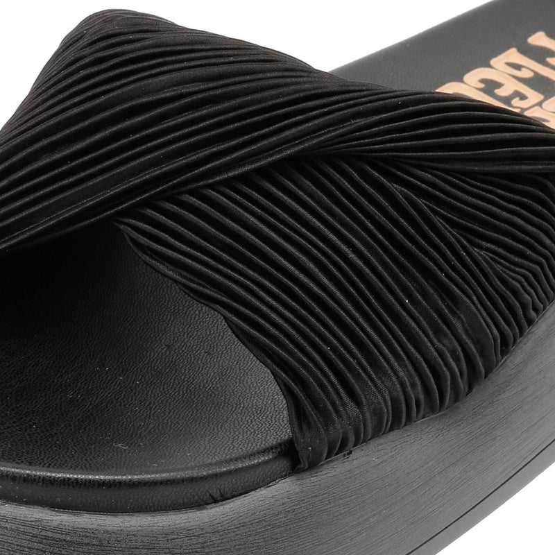 Desert Fleur Gabbro Sandales Noires Pour Femme En Satin