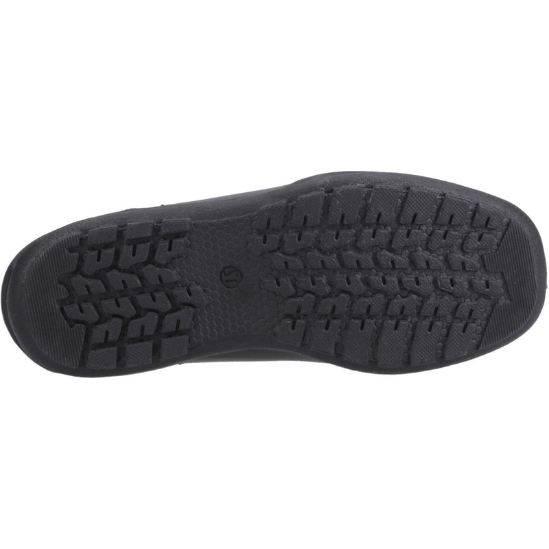Hush Puppies Mackenzie Chaussures Noires Pour Garçons En Cuir À Lacets