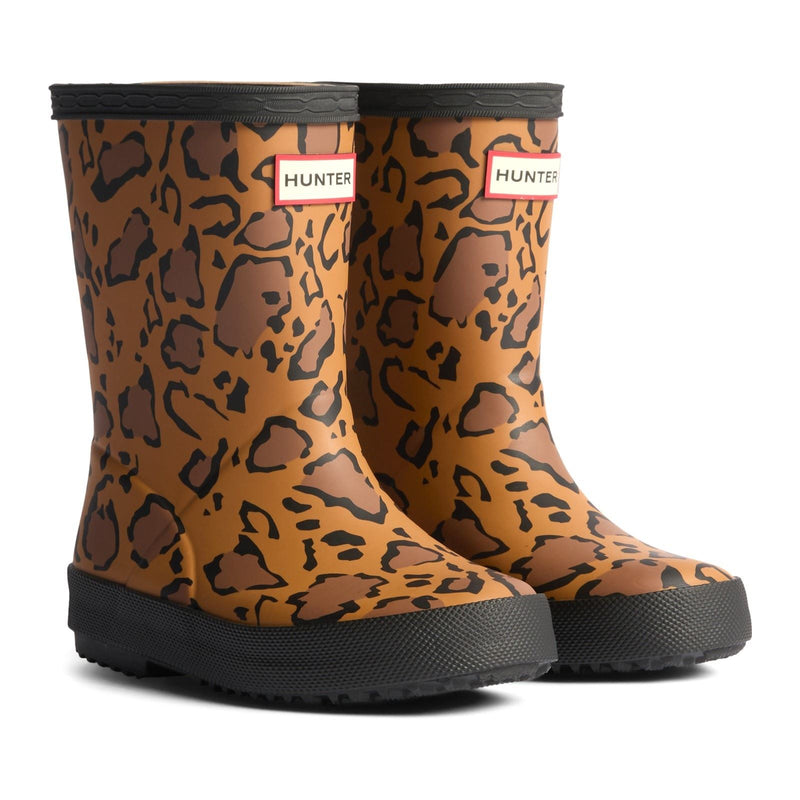 Hunter Kids First Bottes En Caoutchouc Unisexes Pour Enfants Riches Tan/Selle/Noir