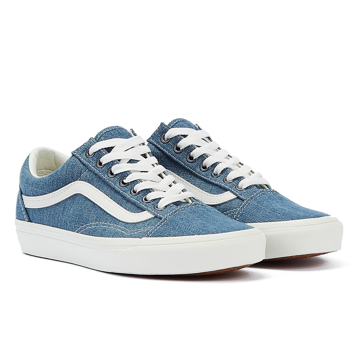Vans Old Skool Baskets En Denim Bleu/Blanc À Motif En Filigrane