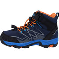 Hi-Tec Blackout Mid Chaussures De Randonnée En Softshell Pour Garçons En Polyester Bleu Marine/orange/bleu Lac