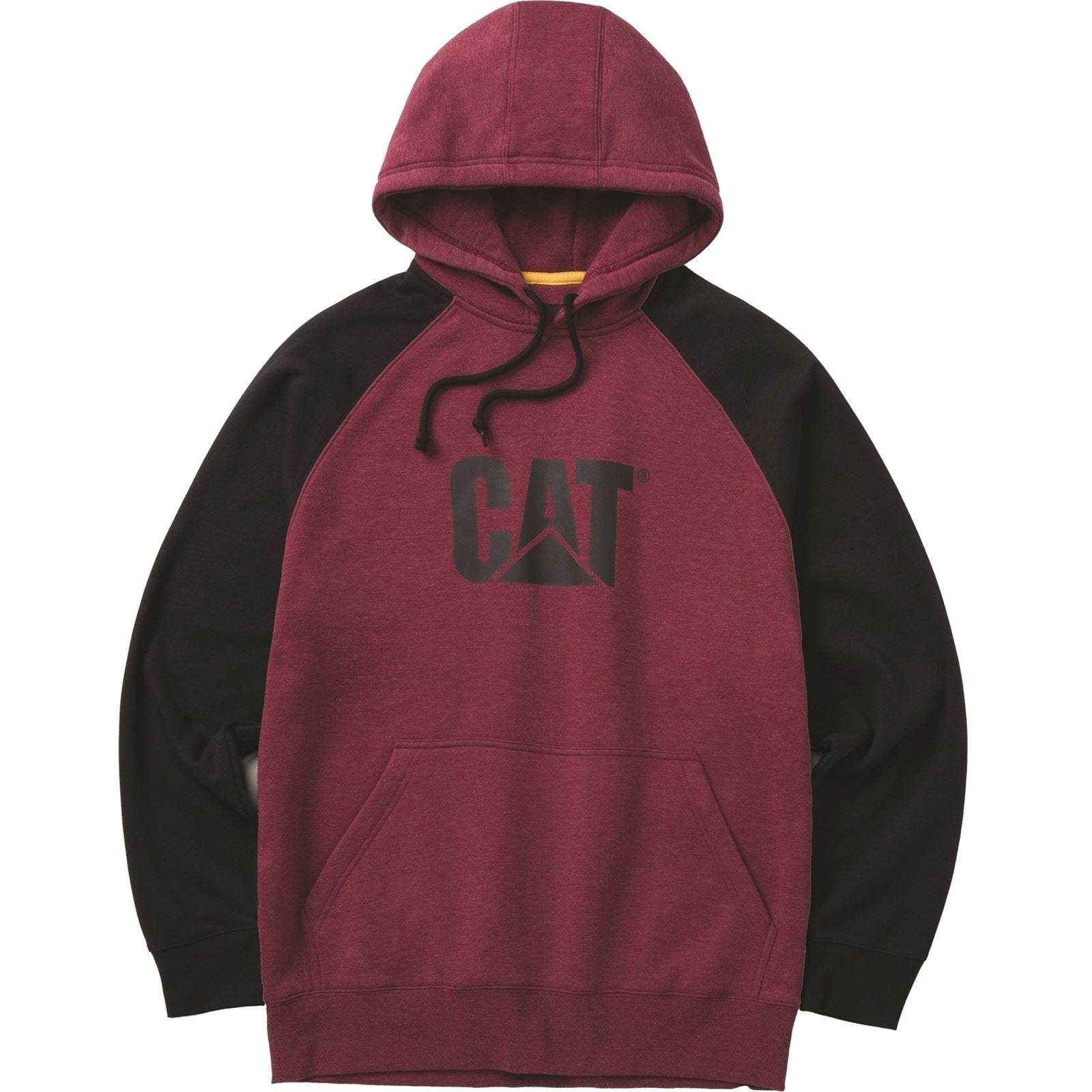 Caterpillar Raglan Sweat À Capuche Rouge En Coton Pour Homme