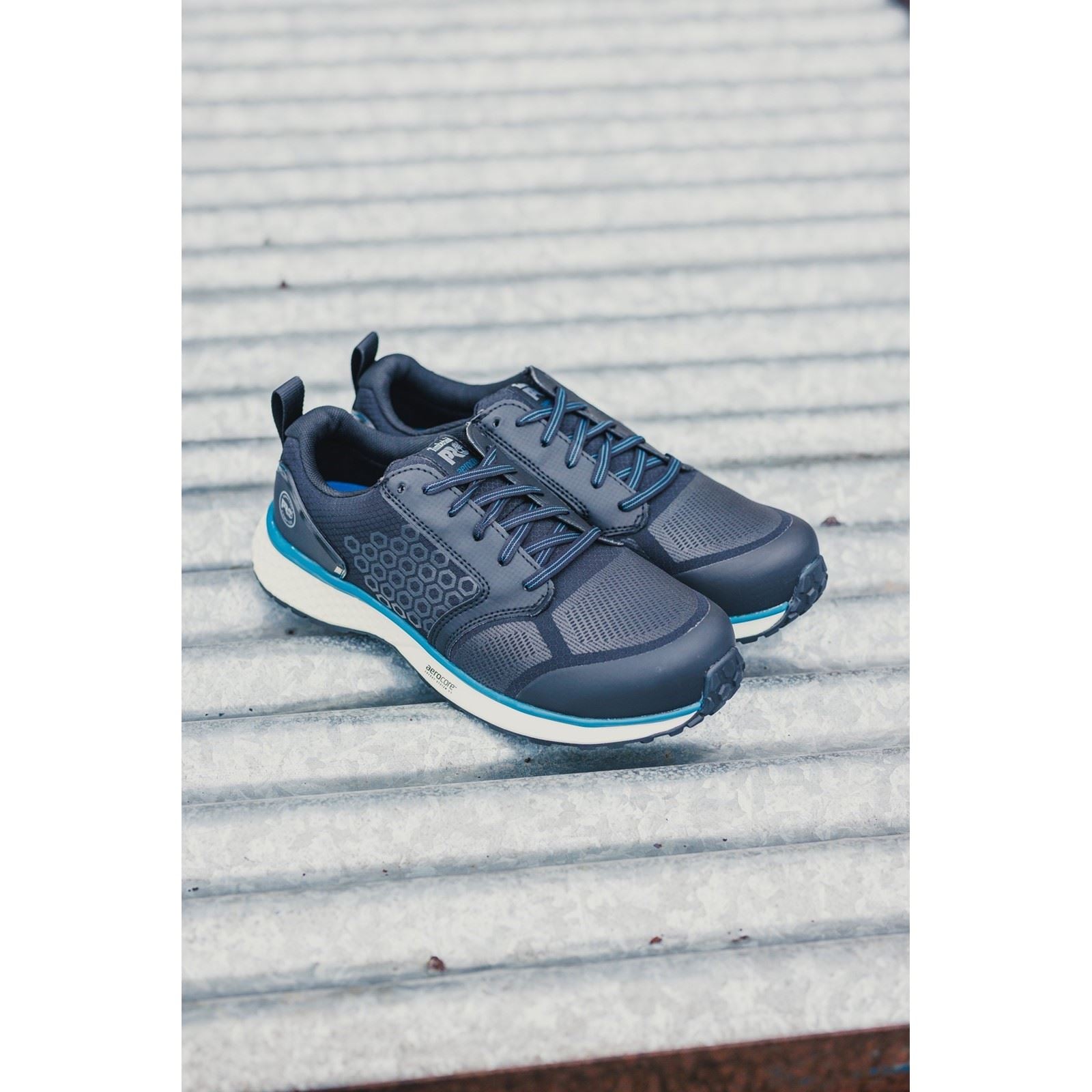 Timberland Pro Baskets De Sécurité Synthétiques Noires/Bleues Reaxion
