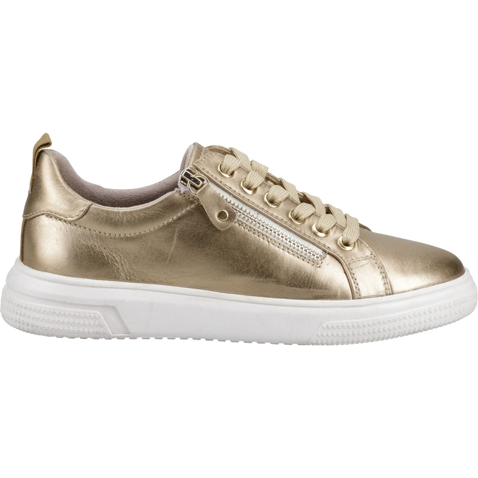 Hush Puppies Martha Chaussures De Sport En Cuir Pour Femmes Dorées