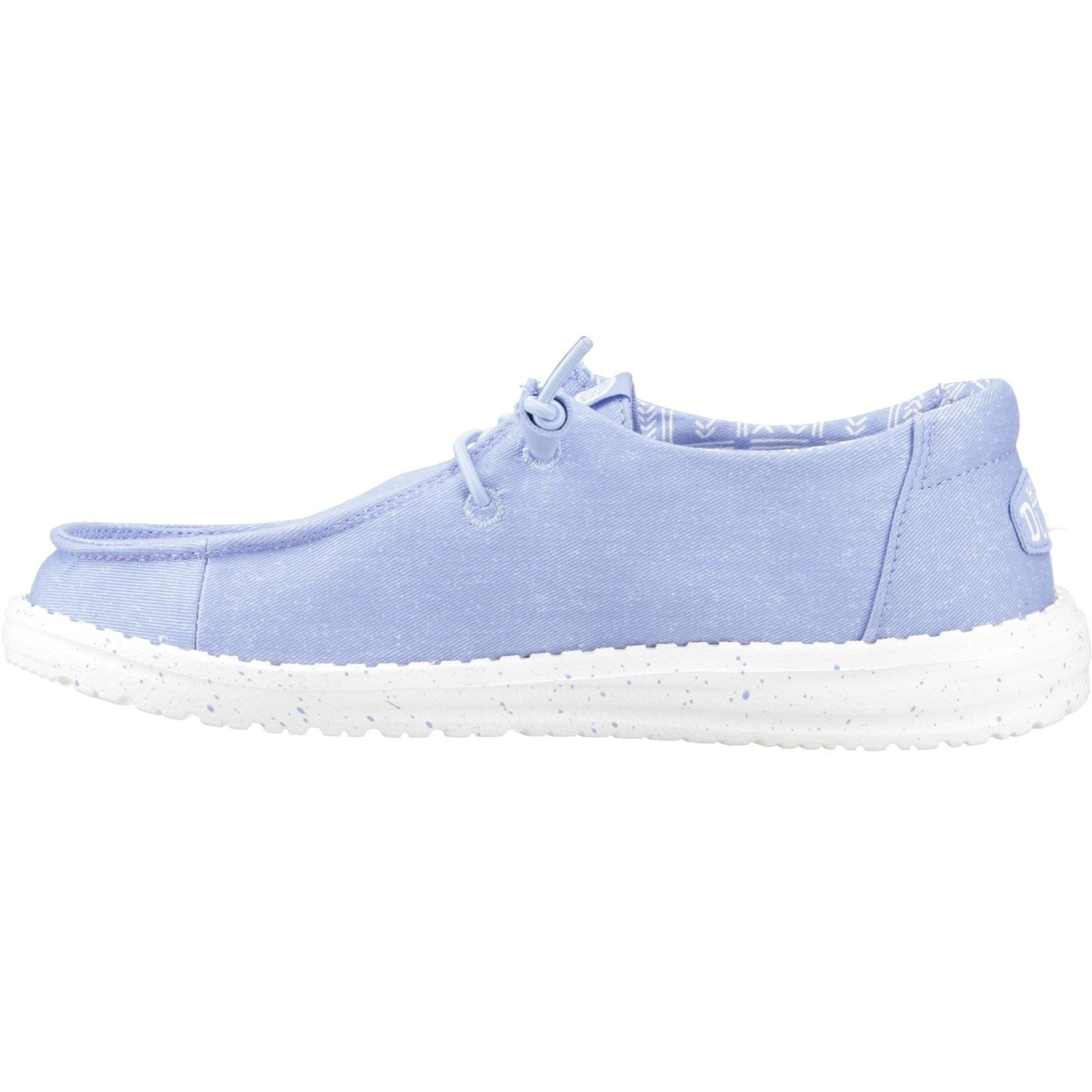 HEYDUDE Wendy Stretch Canvas Mocassins En Textile Pour Femmes Bleu Hortensia