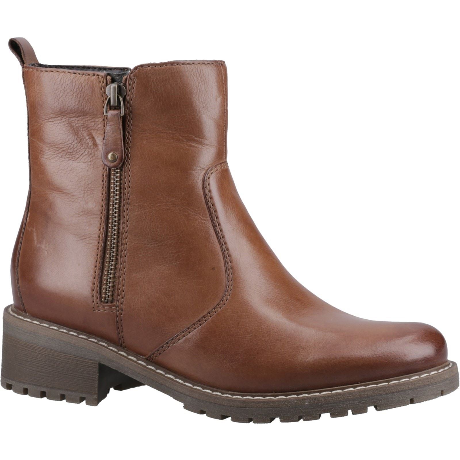 Hush Puppies Pippa Bottes En Cuir Pour Femmes Couleur Tan