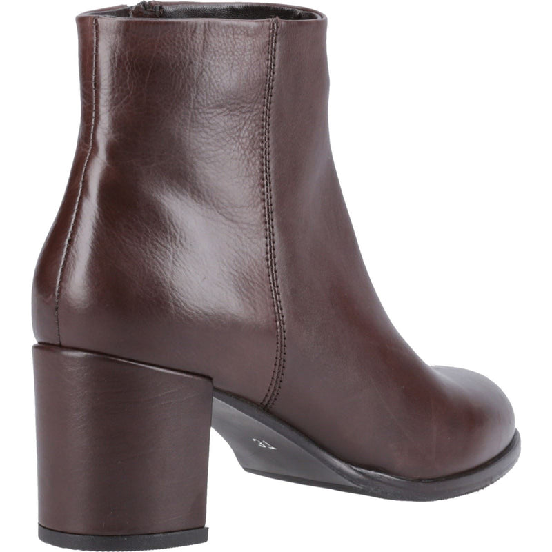 Hush Puppies Claridy Bottes Cheville À Talon Marron Pour Femmes En Cuir