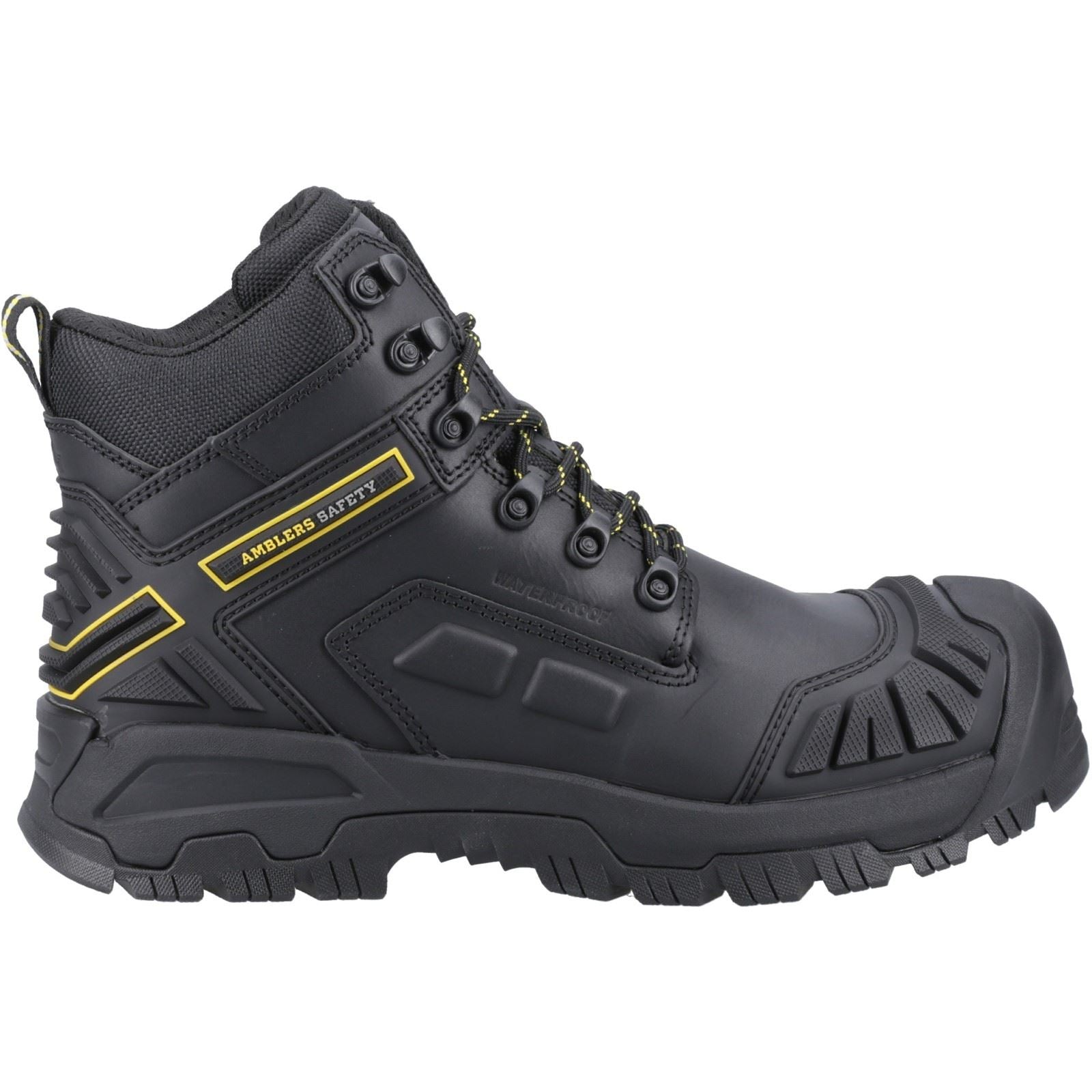 Amblers Safety Bottillons De Sécurité En Cuir Noir Flare
