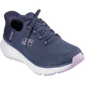 Skechers Edgeride Impression Sneakers En Toile Pour Femmes Bleu Marine/Lavande