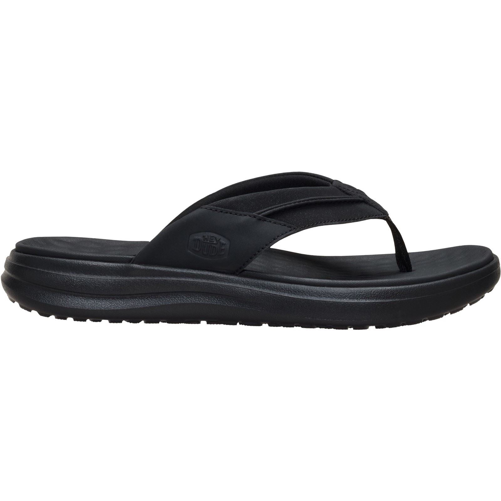 HEYDUDE Finn Flip Sandales Noires Pour Hommes En Polyuréthane