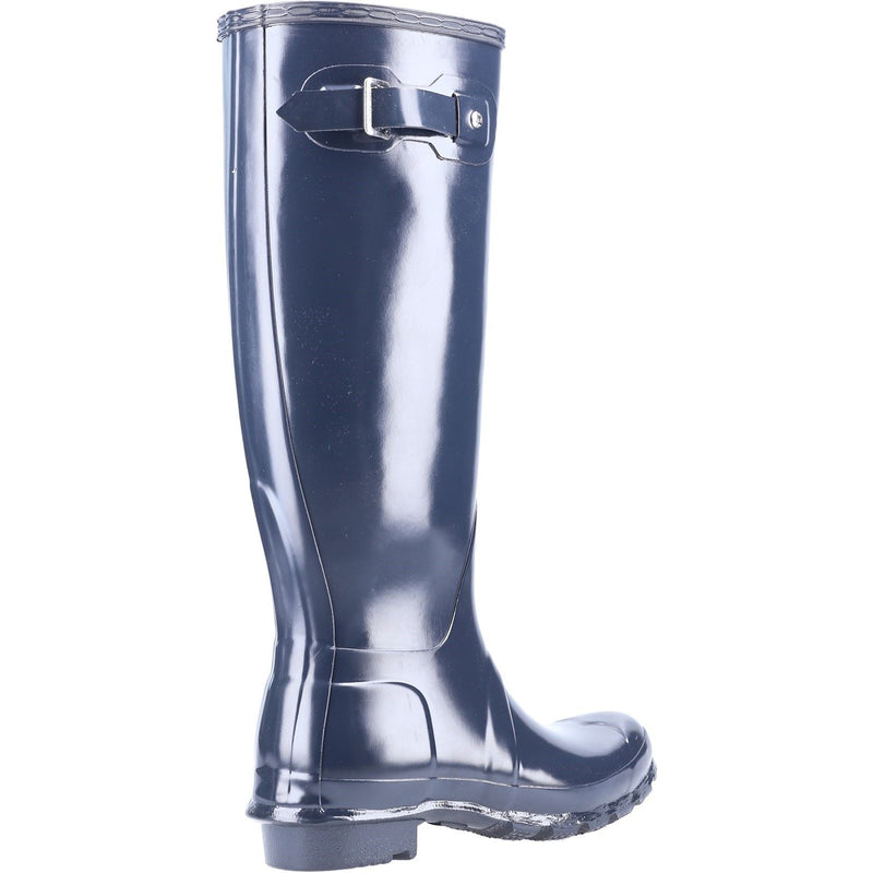 Hunter Original Tall Gloss Bottes En Caoutchouc Bleu Marine Pour Femme