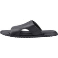 Hush Puppies Callum Slide Sandales Noires Pour Hommes En Cuir