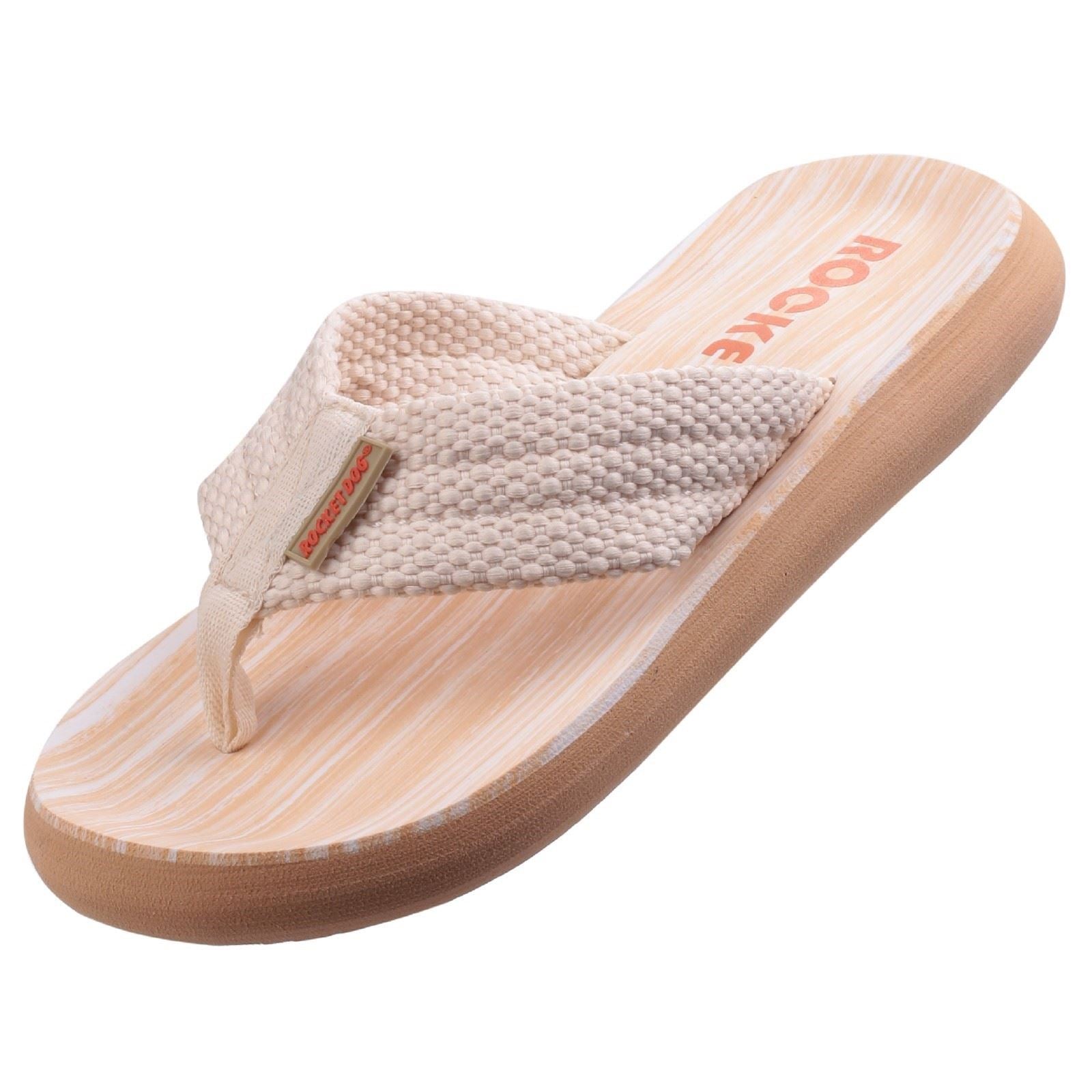Rocket Dog Sunset Tongs Doubles Pour Femmes En Crème Webbing