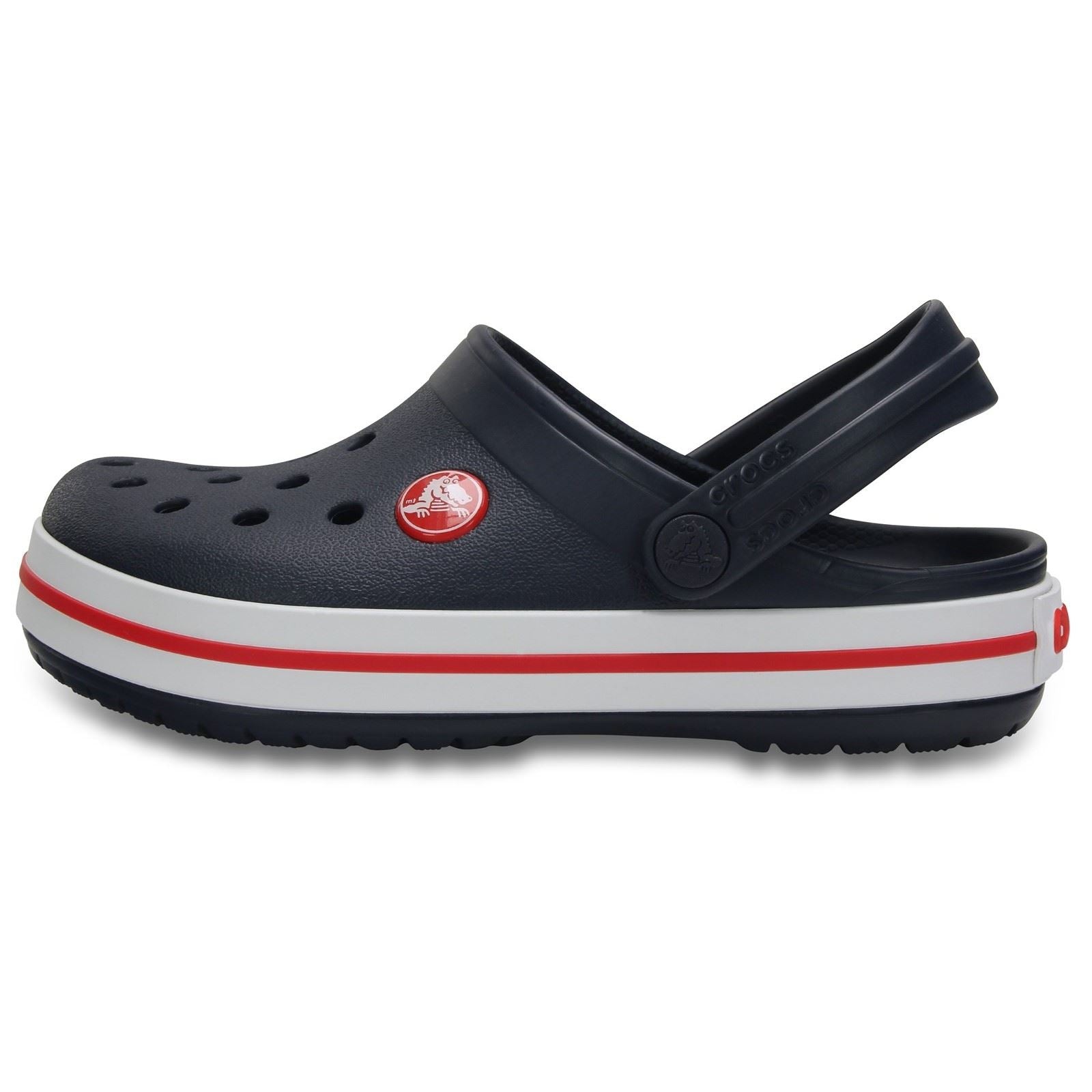 Crocs Crocband Chaussures Bateau En Thermoplastique Bleu Marine / Rouge