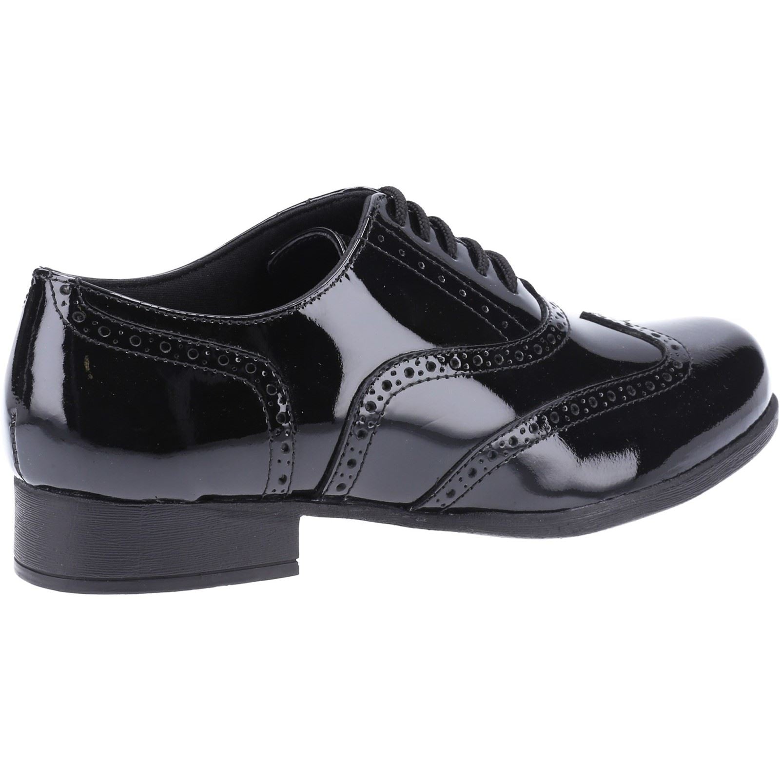 Hush Puppies Kada Junior Patent Chaussures Noires Vernies Pour Filles En Cuir