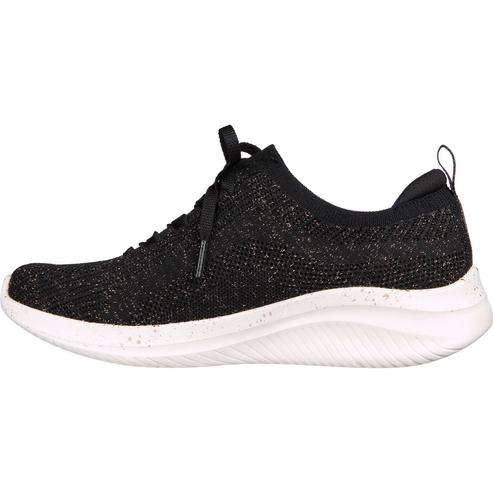 Skechers Ultra Flex 3.0 Let's Dance Sneakers Pour Femmes En Textile Noir/Or Rose