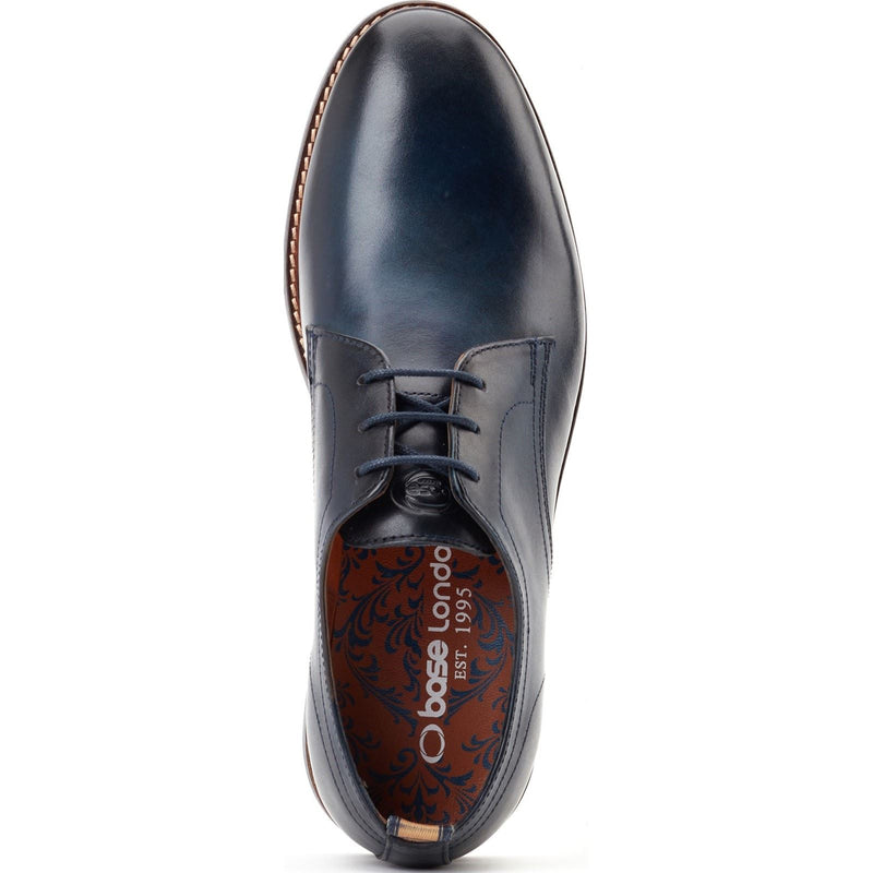 Base London Roly Chaussures À Lacets En Cuir Pour Hommes Bleu Marine