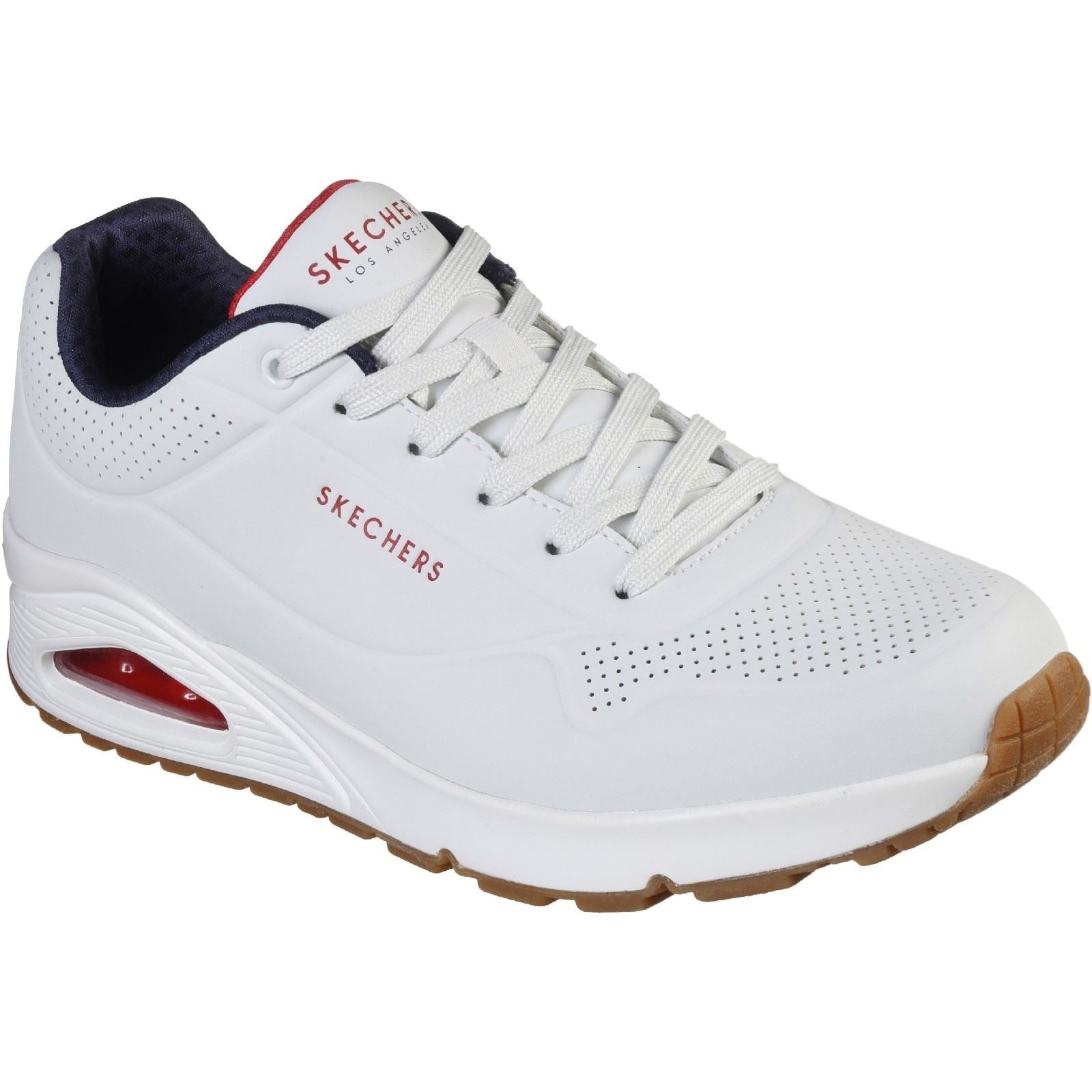 Skechers Uno Stand On Air Baskets Synthétiques Pour Homme Blanc/Marine/Rouge