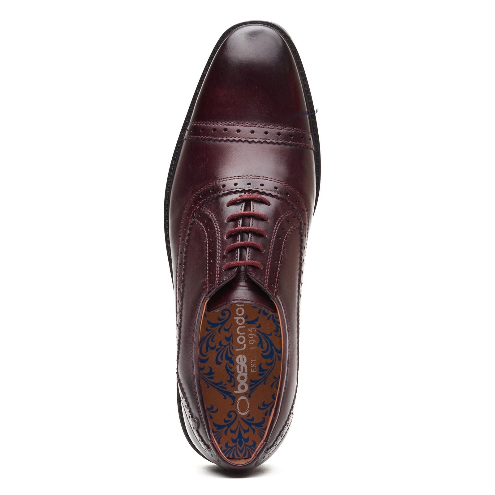 Base London Ascot Oxford Chaussures Oxford En Cuir Pour Hommes Bordeaux