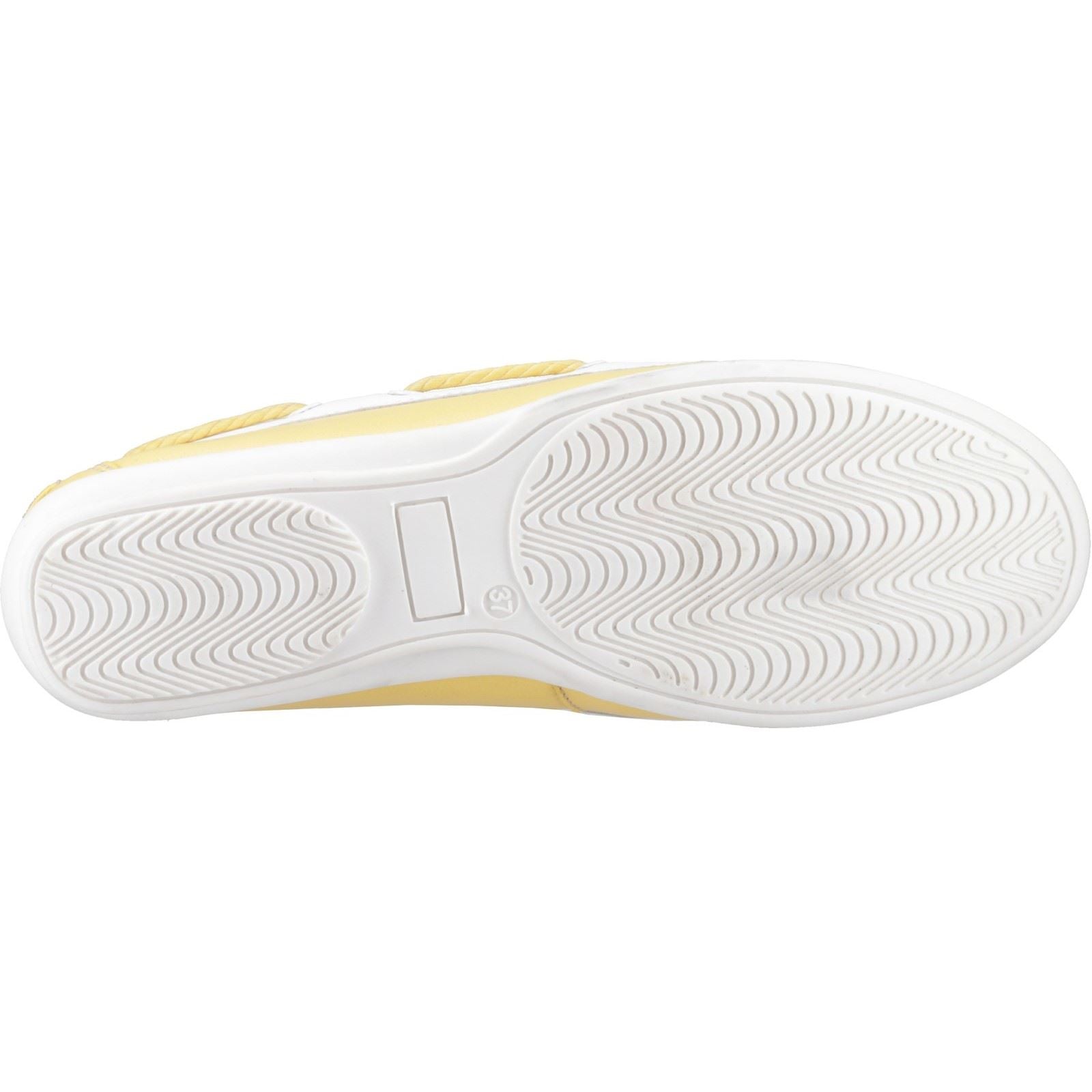 Hush Puppies Irene Chaussures Bateau Jaunes Pour Femmes En Cuir