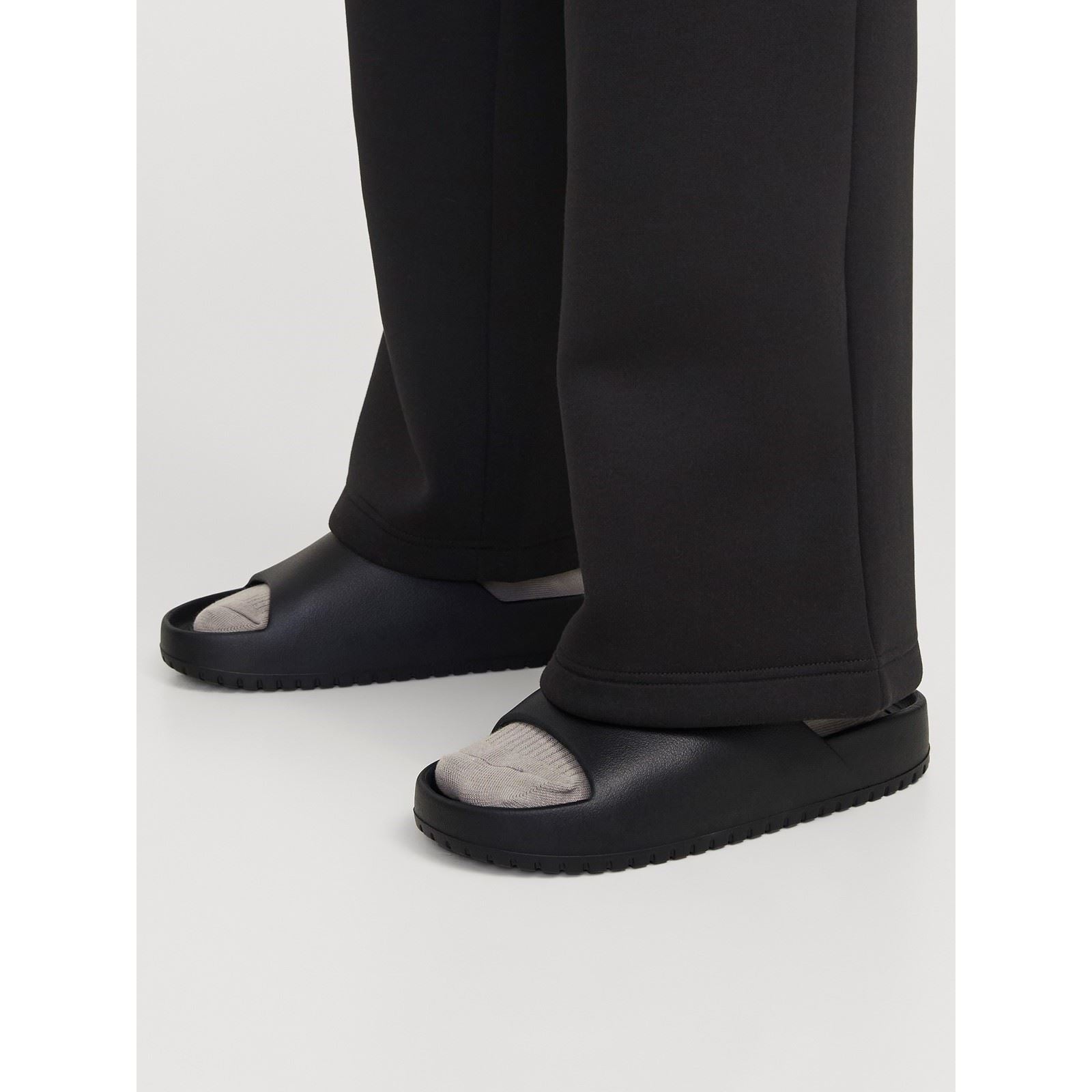 Jack & Jones Ripple Moulded Tongs Pour Hommes Eva Anthracite