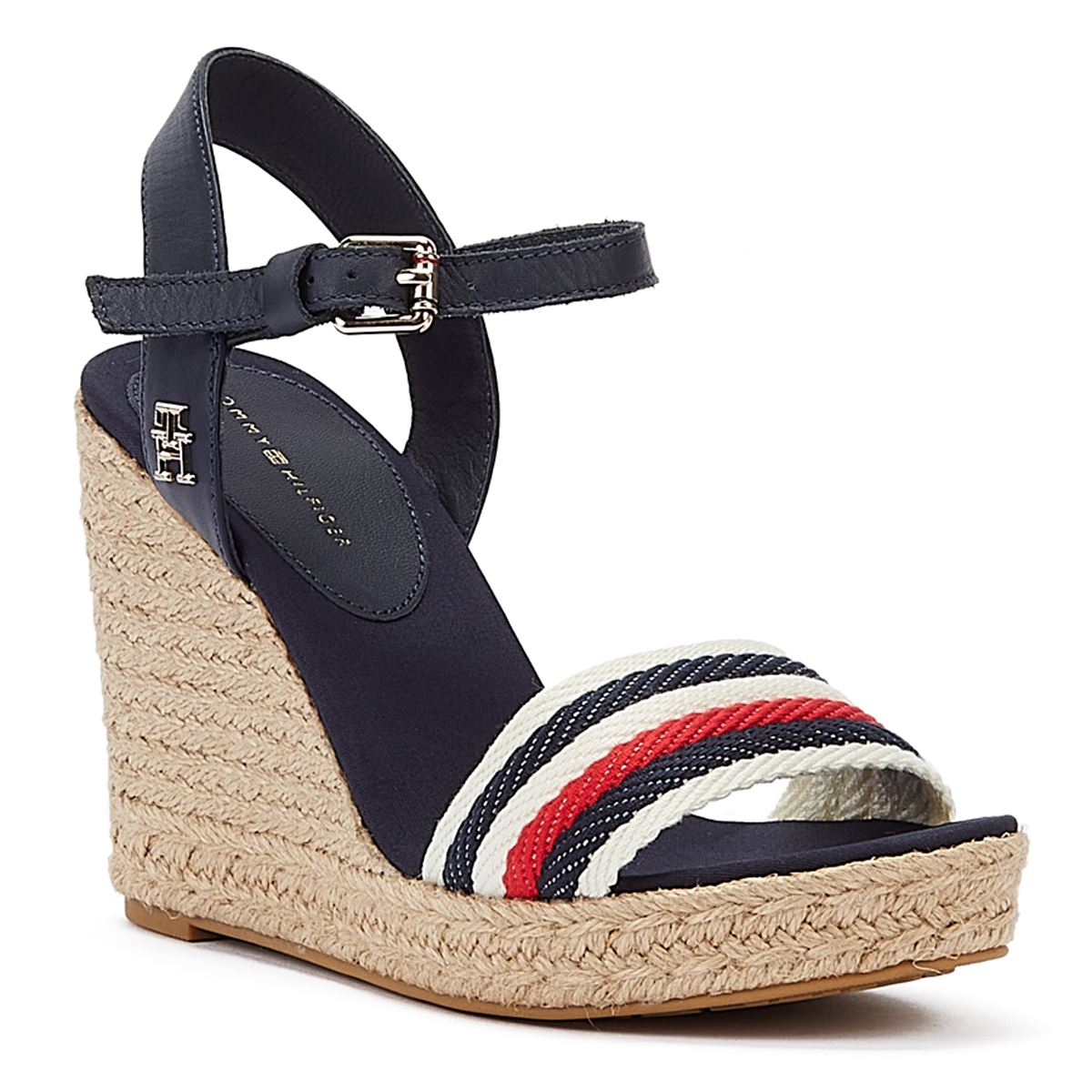 Tommy Hilfiger Corporate Wedge Sandales bleues pour femmes