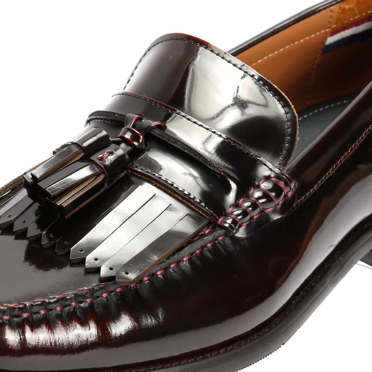 Ben Sherman Buster Mocassins Rouges En Cuir Pour Hommes