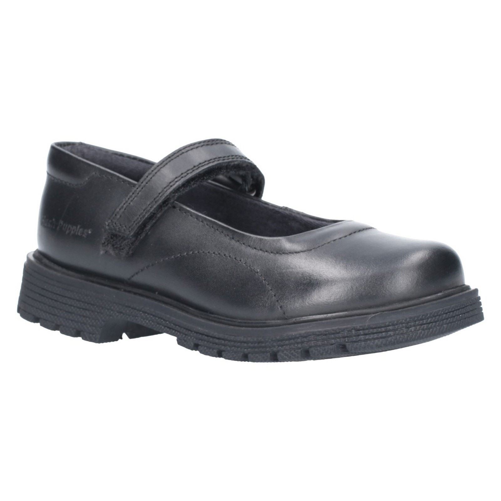 Hush Puppies Tally Junior Chaussures Noires Pour Filles En Cuir