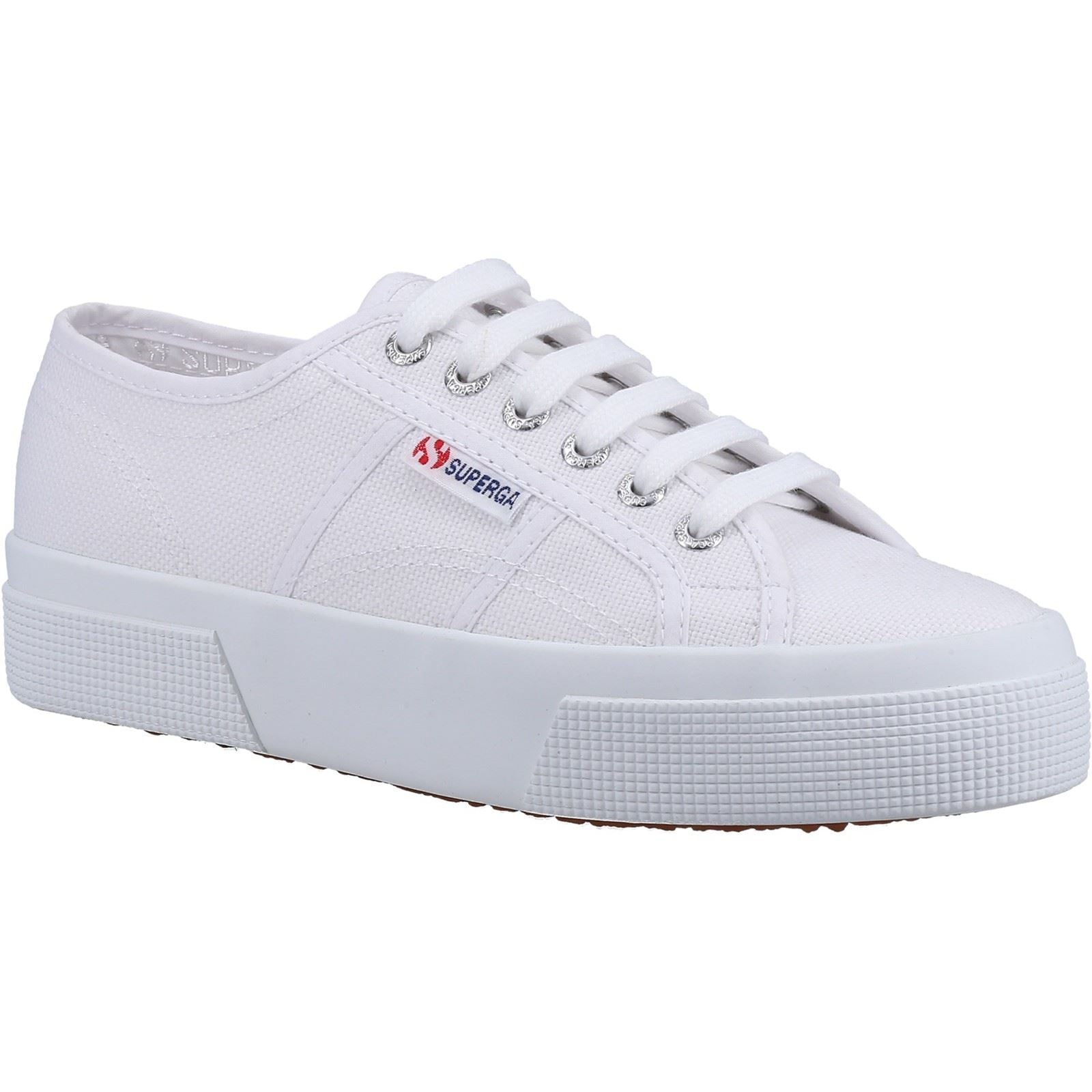 Superga 2740 Platform Baskets Blanches En Coton Pour Femmes