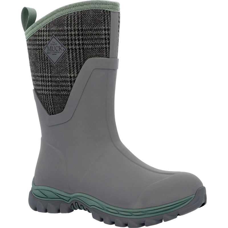 Muck Boots Arctic Sport II Bottes En Caoutchouc Grises À Carreaux