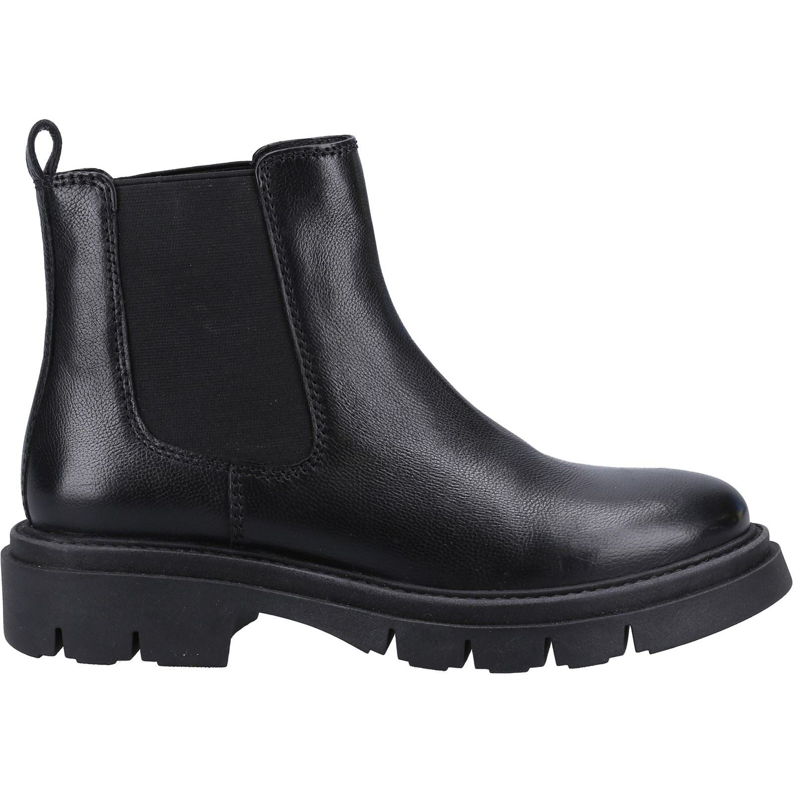 Hush Puppies Raya Chelsea Bottes Noires En Cuir Pour Femmes