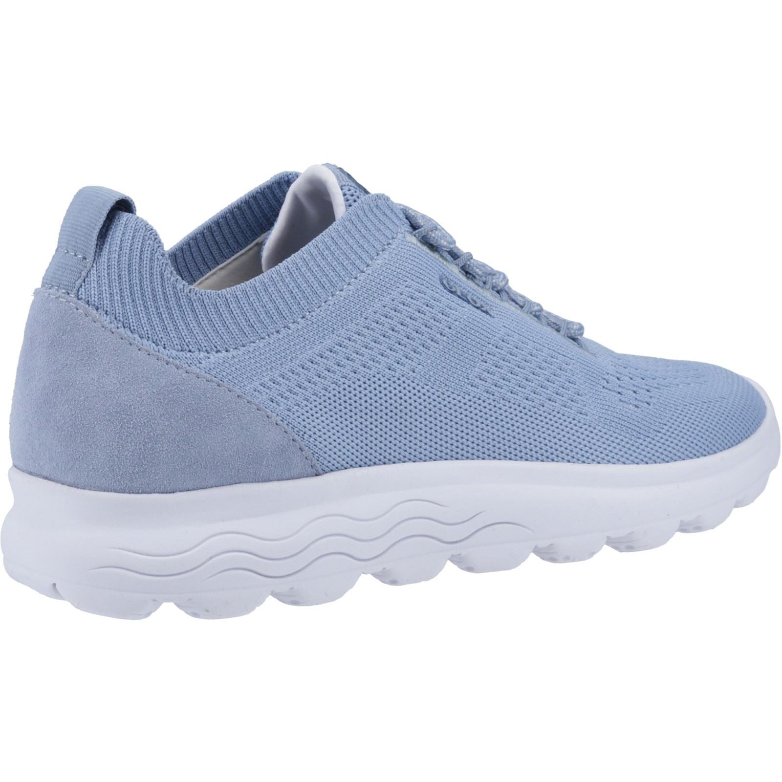 Geox D Spherica A Baskets En Cuir Pour Femmes De Couleur Ciel Clair
