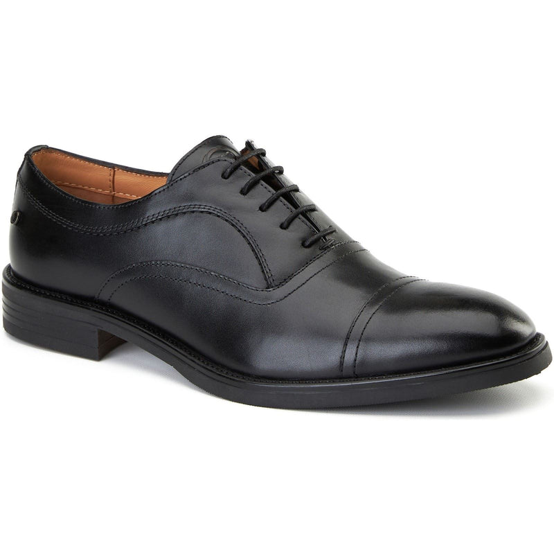 Base London Lapel Chaussures Oxford Noires Pour Hommes En Cuir