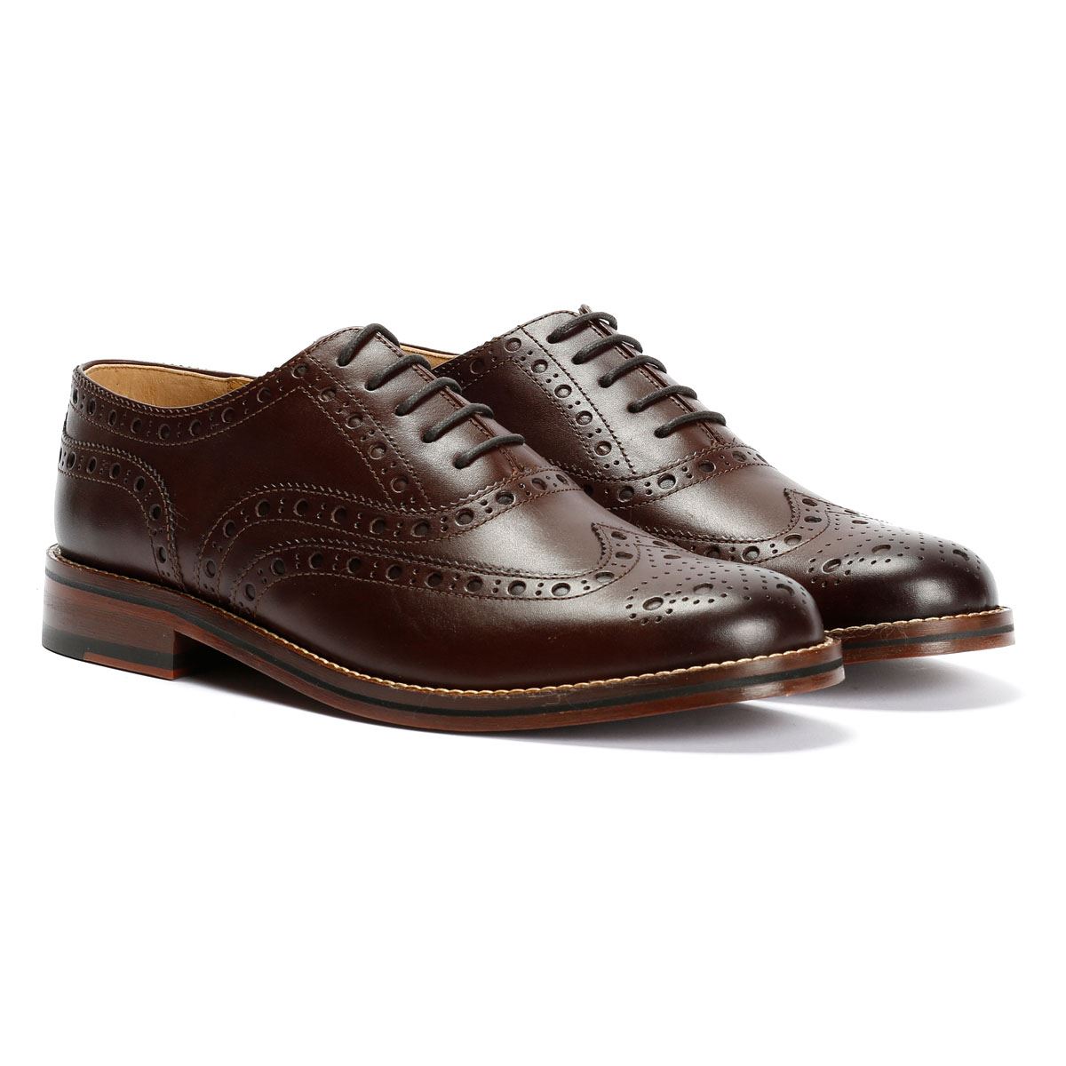 Chapman & Moore Oxford Brogue Chaussures En Cuir Pour Hommes Brunes À Lacets