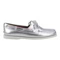 Sperry Authentic 2 Eye Chaussures Bateau En Cuir Argent Pour Femmes