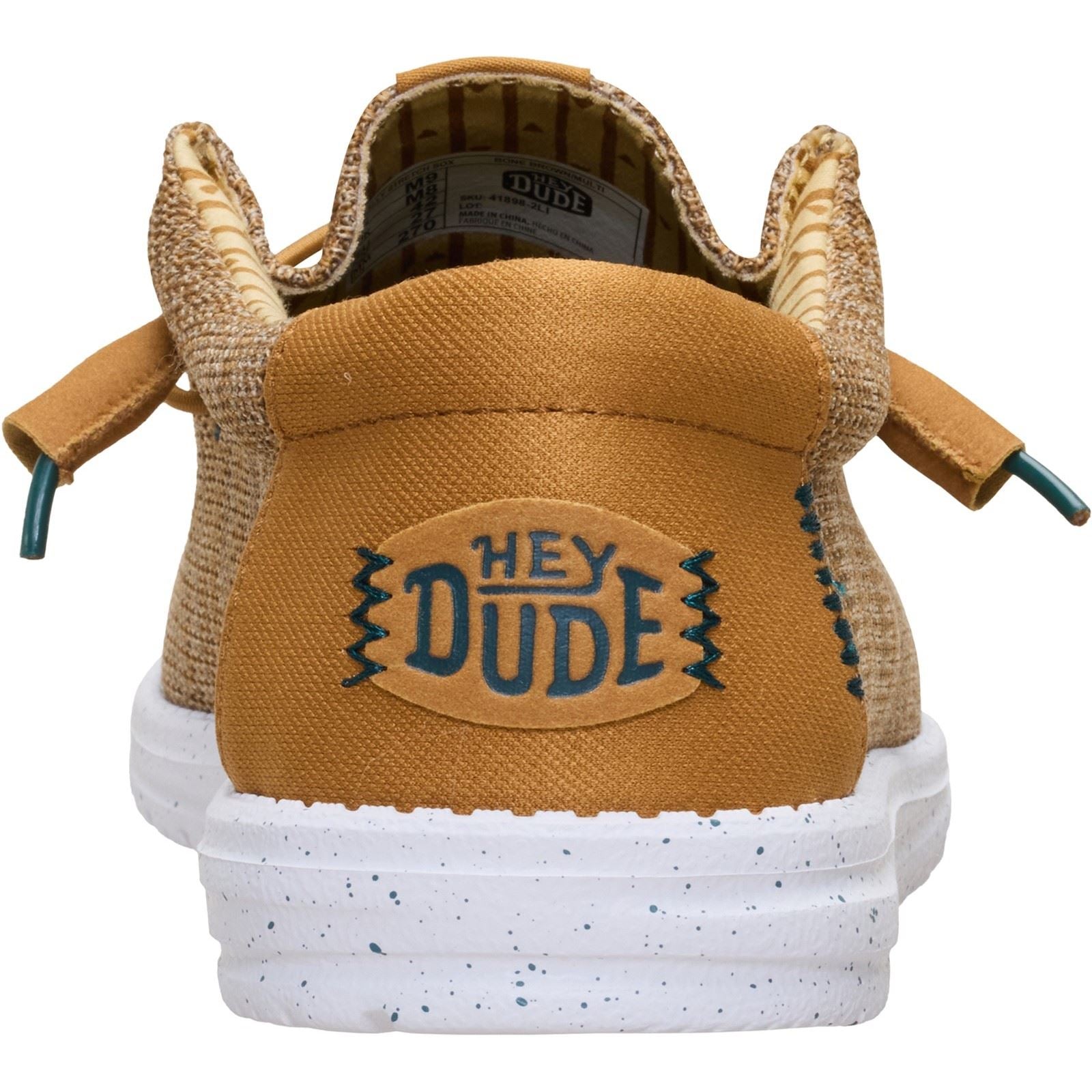 HEYDUDE Wally Stretch Sox Mocassins En Polyester Pour Hommes Marron Os/Multi