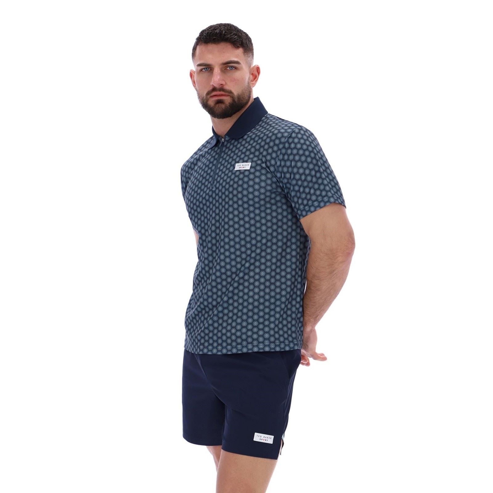 Ted Baker JAYDEN TBMTS2619 Chemises Polo Actives Pour Hommes En Polyester Bleu