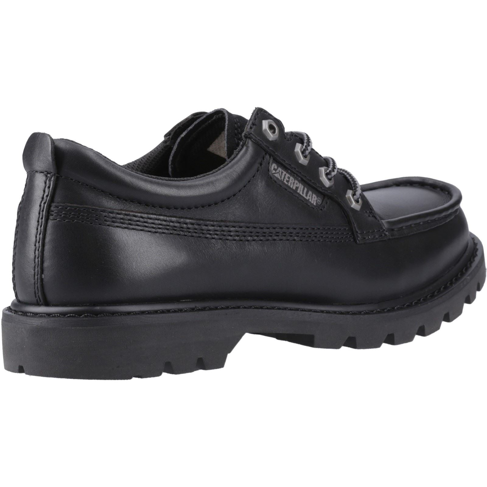Caterpillar Colorado Moc Toe Low Chaussures Noires En Cuir Pour Homme À Lacets